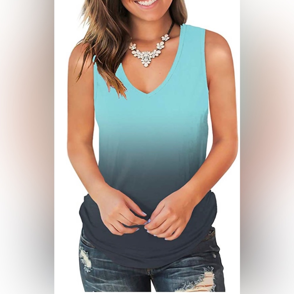 New, Never worn. Jescakoo Womens Tank Tops in Ombre Green